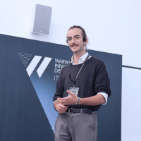 Young man presenting