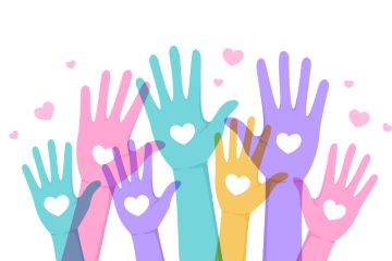 community of hands with hearts