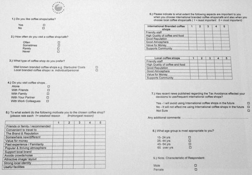 Appendix 4: Questionnaire