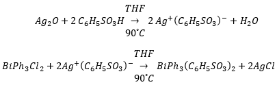 Scheme 3: General synthesis of tris-aryl bismuth(V) bis-sulfonic complexes using a metal mediated approach