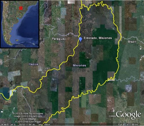 Figure 4: Location of PM01 within Misiones Province, Argentina