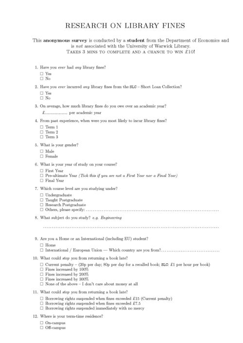 Figure 9 Questionnaire