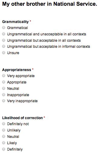 Figure 1: Sample item from the questionnaire