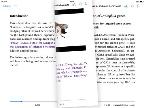 Scrolling pages in iBooks
