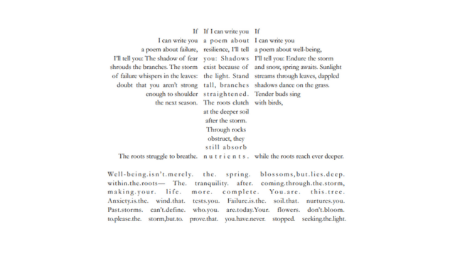 Poem in shape of tree