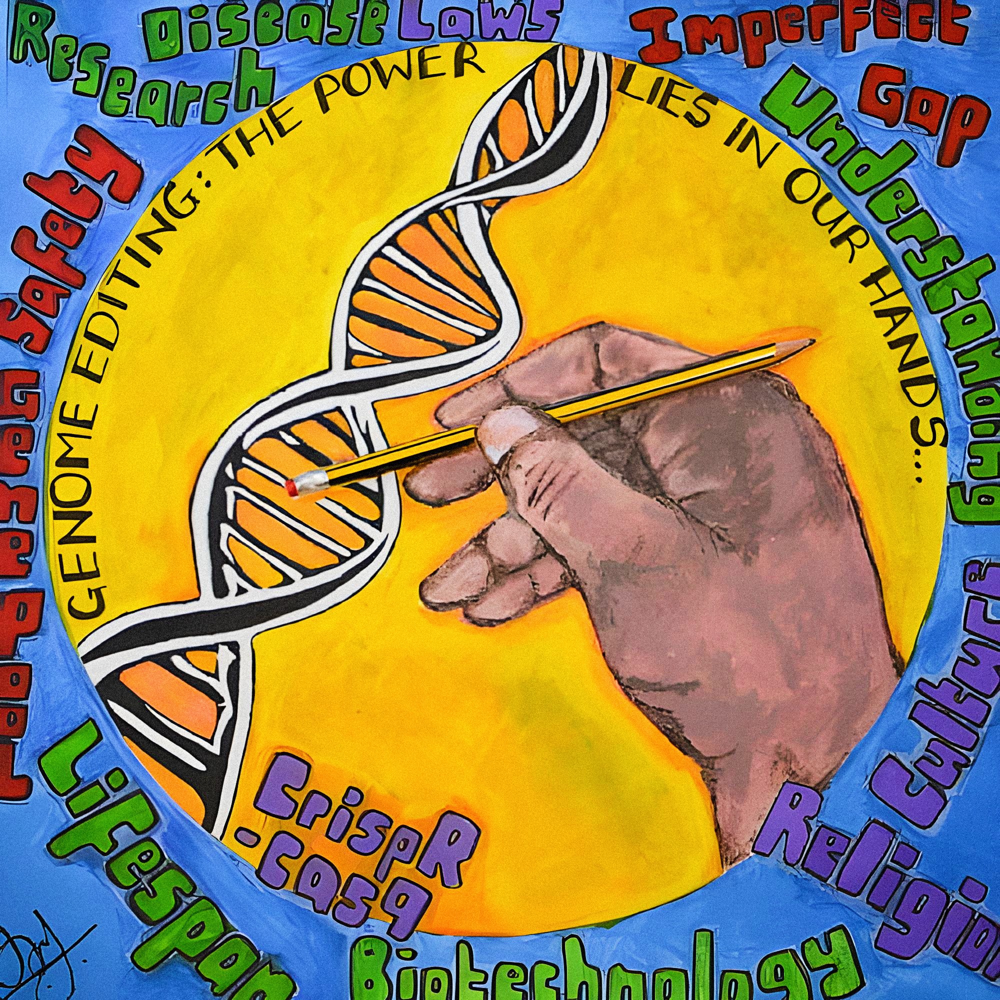 Painting by Jahazaib Johngir, Genome Editing: The Power Lies in our Hands