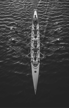 Rowers on a boat