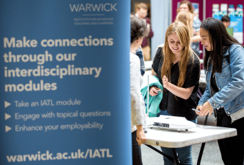 Students at a module fair