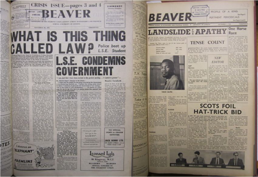Figure 1: LSE Student Newspaper (The Beaver)
