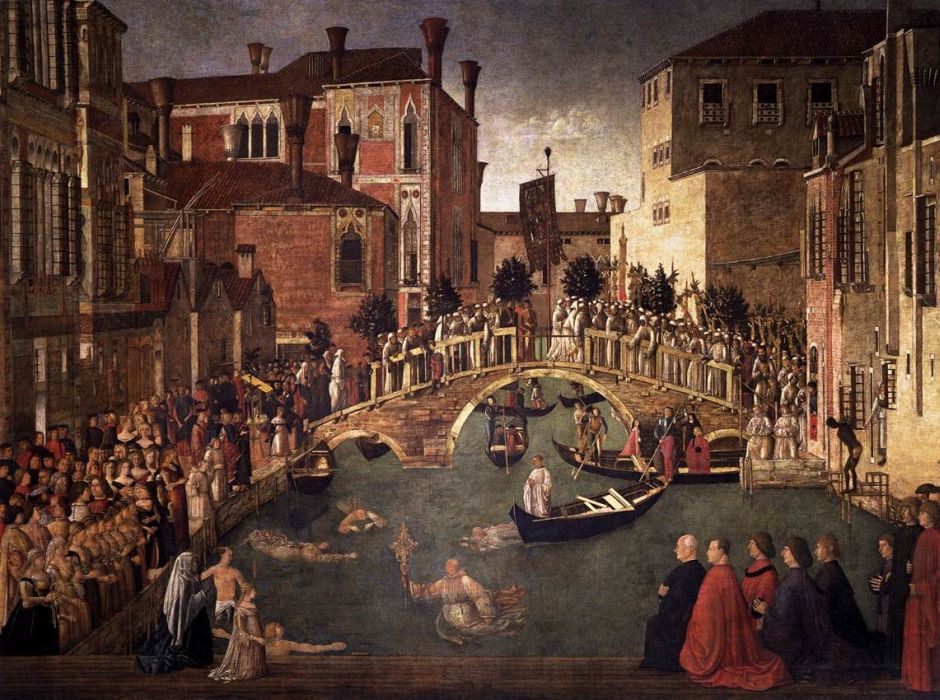 Figure 3: Gentile Bellini, Miracle of the Cross at the Bridge of S. Lorenzo, Venice, c1500