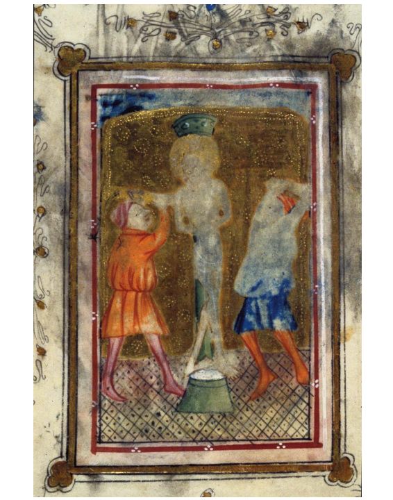 Figure 5: Flagellation of Christ (heavily abraded), The British Library Board, Harley