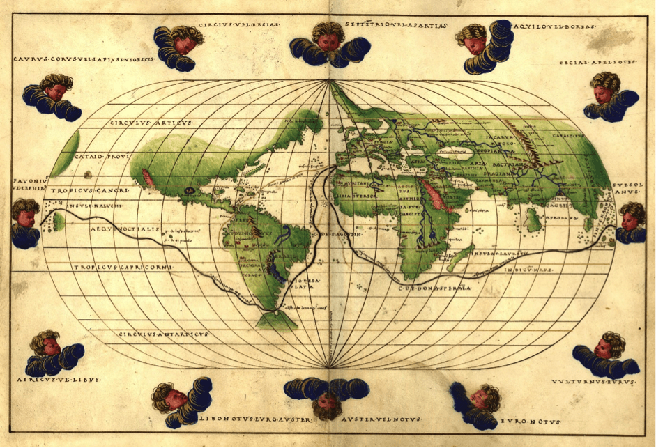 Figure 2: Battista Agnese, World Map from his Portolan Atlas