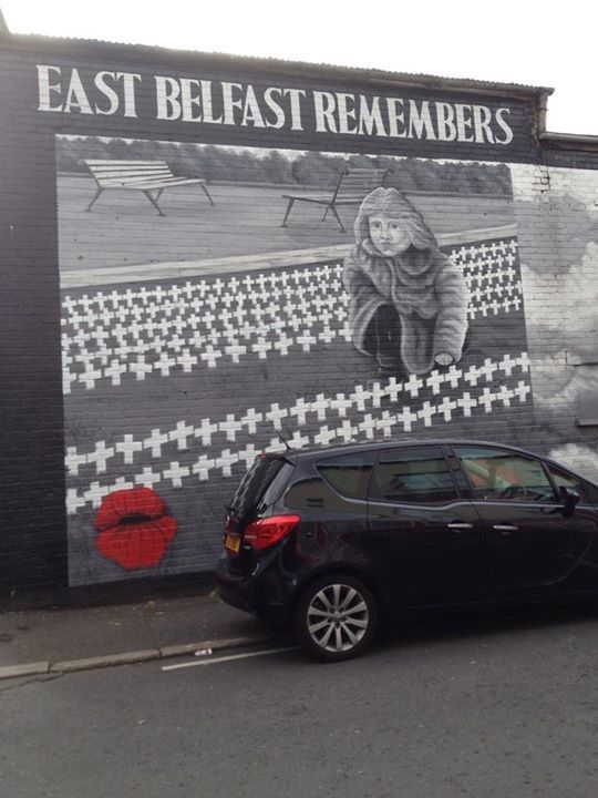 Mural at East Belfast, with the theme of remembering those who died in the Troubles