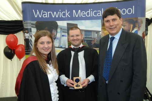 Tim Spencer and Sarah Spencer with Prof. Martin Underwood, Acting Dean of WMS