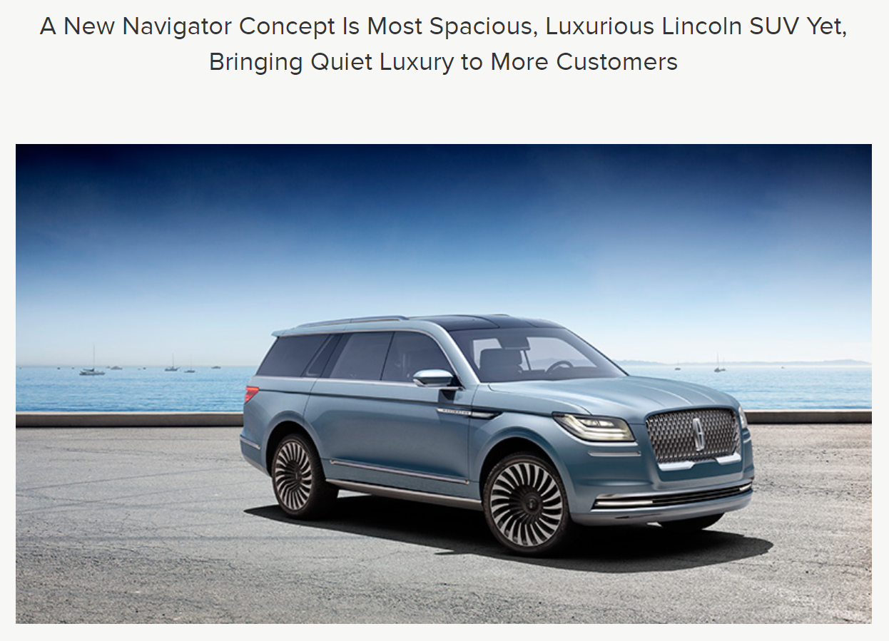 Figure 2: Online Advertisement for 2018 Lincoln Navigator.