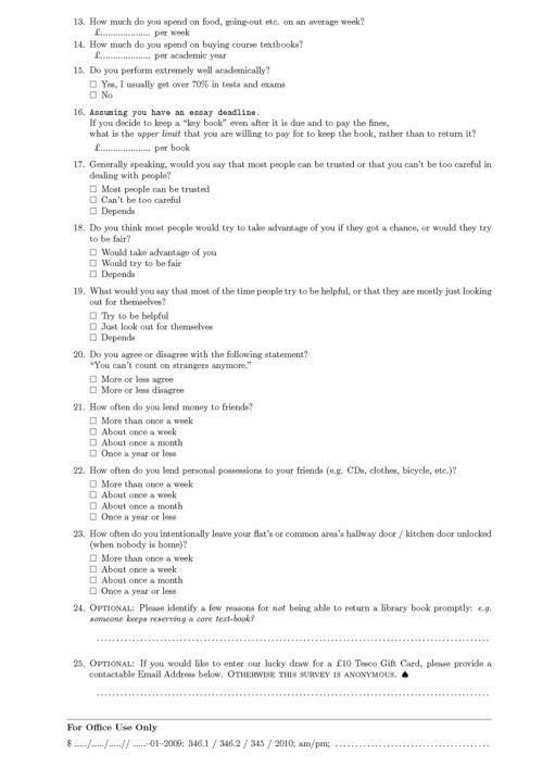Figure 9 Questionnaire