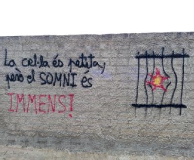 A Catalan graffiti in El Pla.