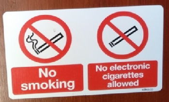 English no-smoking sign.