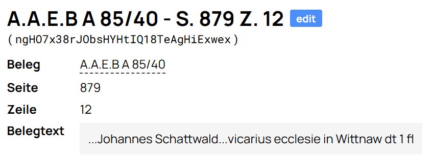 Source text entry for Johannes Schattwald