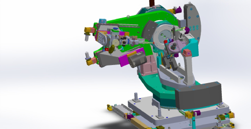 Sketch of the new Huber diffractometer with the new 2-theta arm