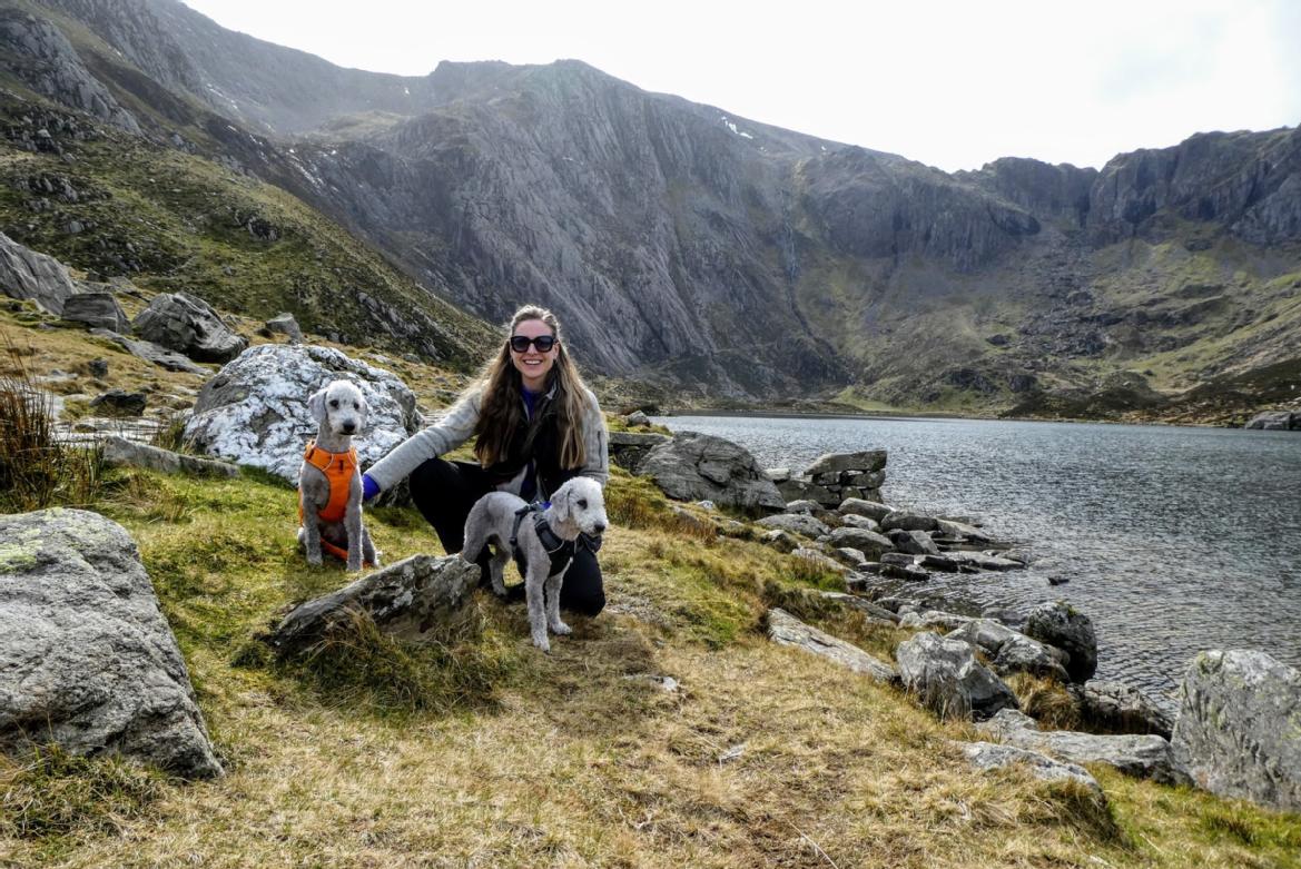 Hannah with her dogs