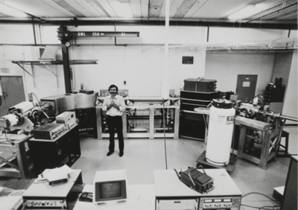 Professor Derrick and mass spectrometer