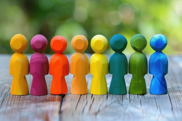 Brightly coloured people