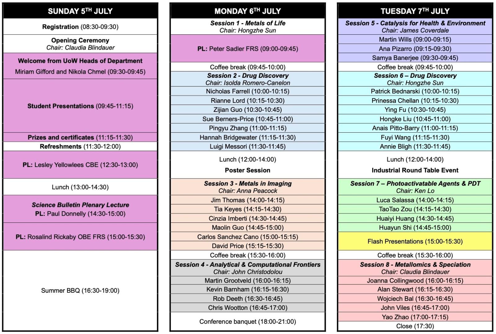 Metals of Life Symposium Programme