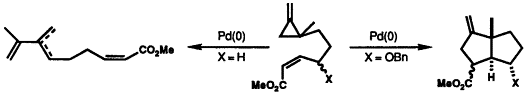 Intramolecular cycloadditions of methylenecyclopropanes: A novel chelation effect