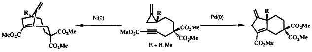 Regiospecific intramolecular [2π+2σ] cycloadditions of methylene cyclopropanes