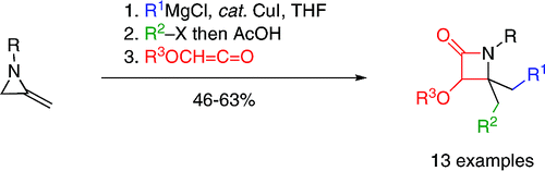 Rapid Synthesis of 1,3,4,4-Tetrasubstituted β-Lactams from Methyleneaziridines Using a Four-Component Reaction