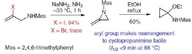 Sodium Amide Induced Cyclization of 2-Iodoprop-2-enylamines:  Application to the Synthesis of 1-Aryl-2-methyleneaziridines