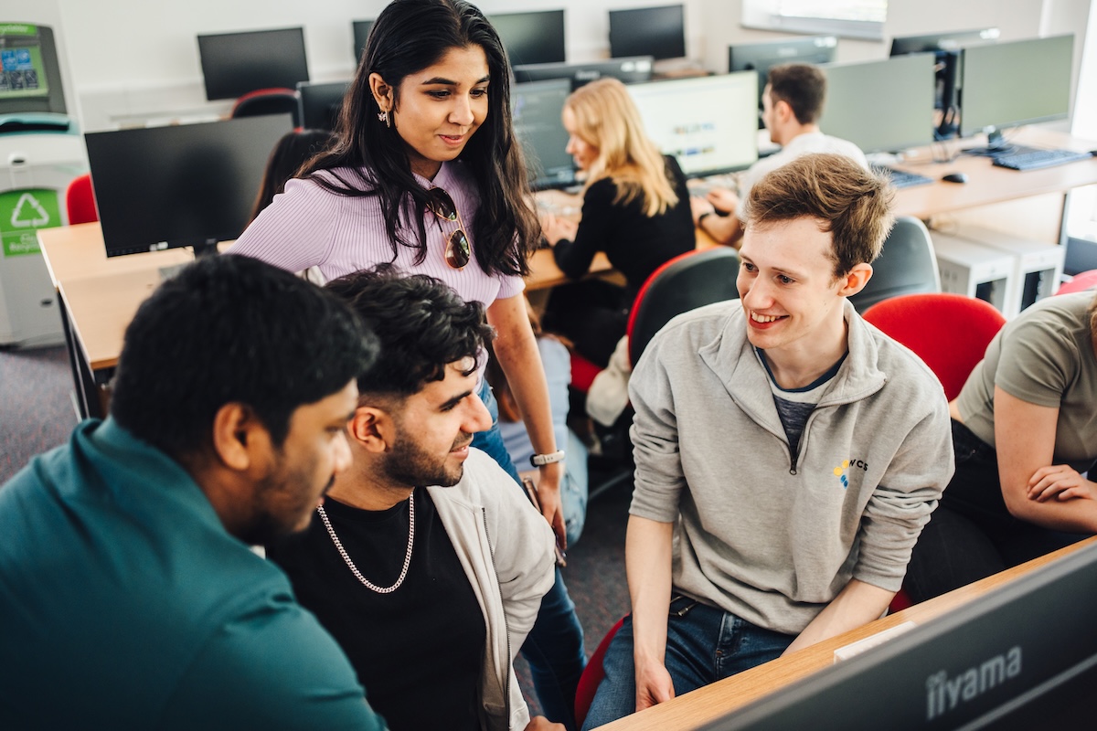Studying in a computer lab