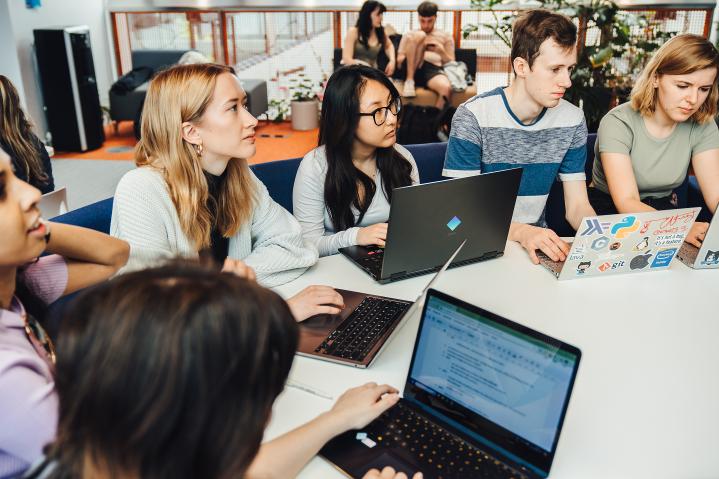 Students listening attentively