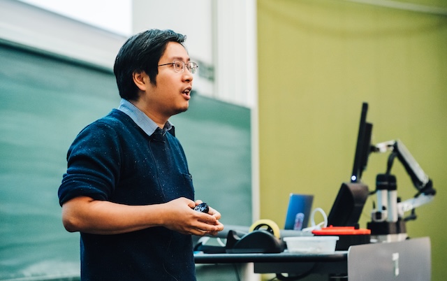 An academic giving a lecture.