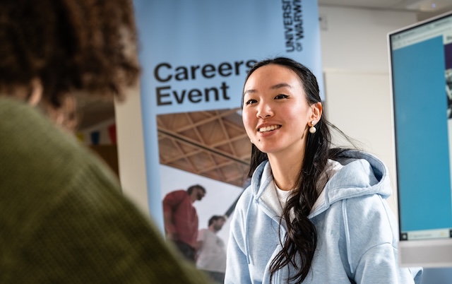 A student at a careers event.