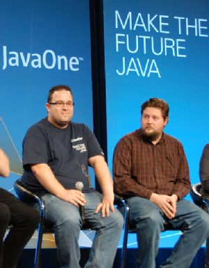 James Gough (L) and Richard Warburton (R) at JavaOne