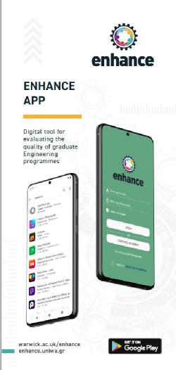 Image of the cover of a leaflet about the ENHANCE app