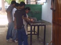 Welding in their workshop
