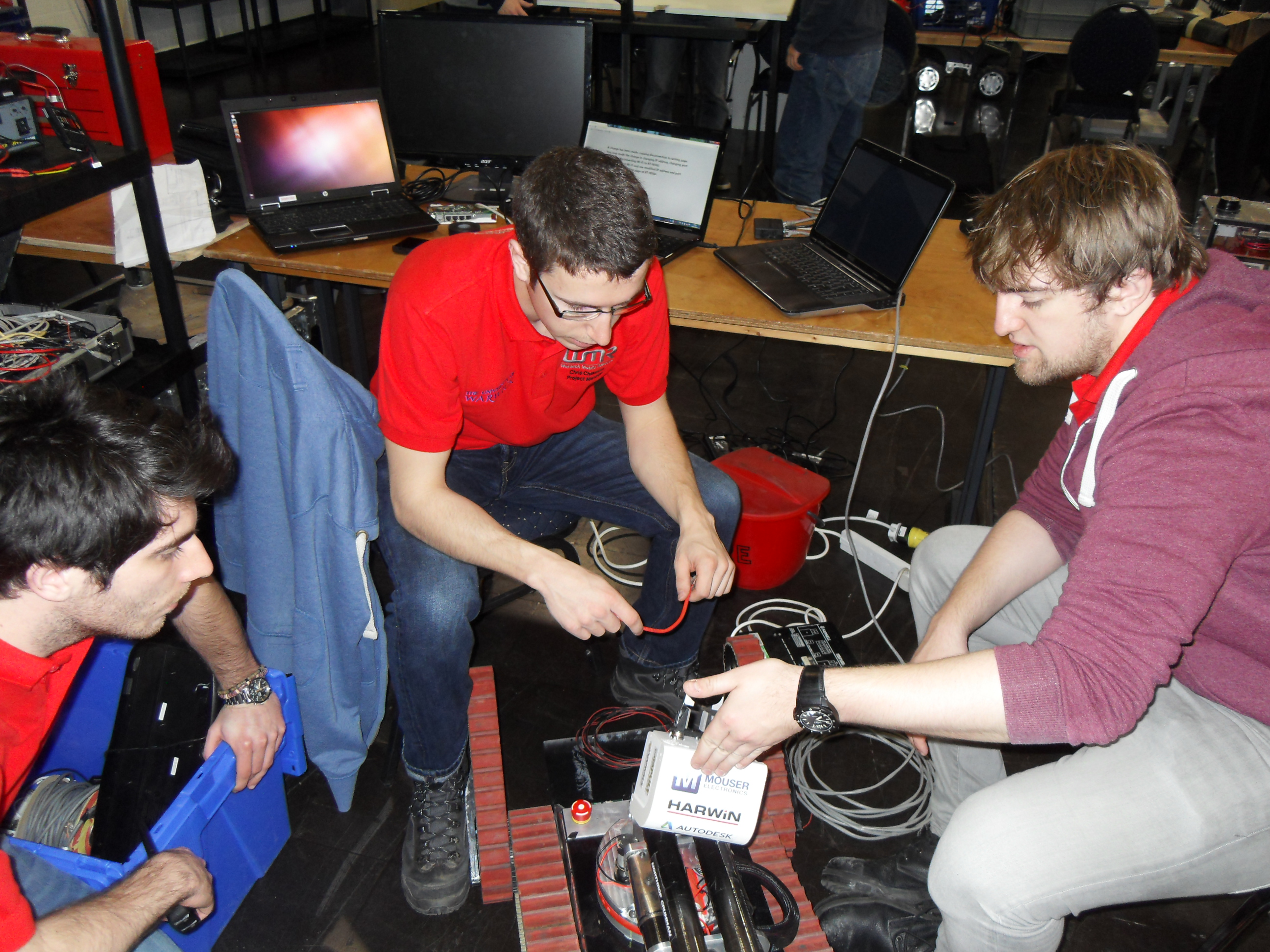 The team working on the old robot