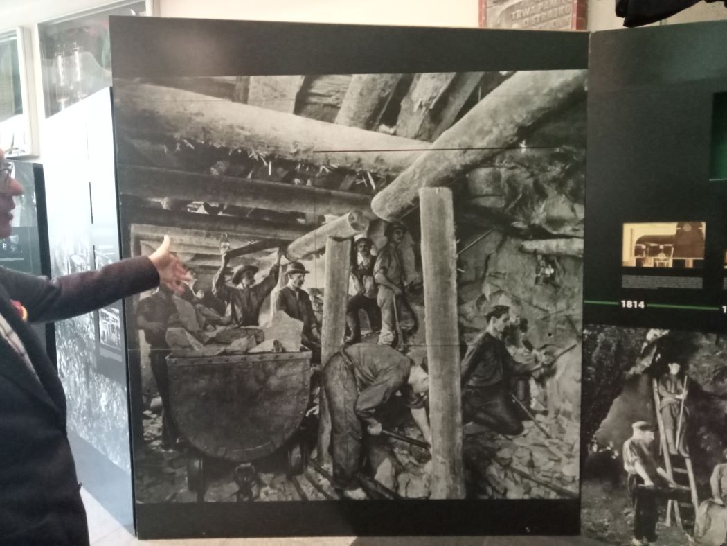 Historical photo of longwall coal mining