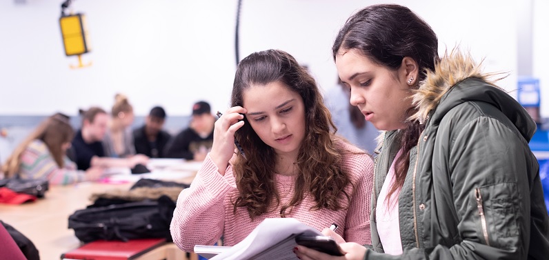 two students in Build Space