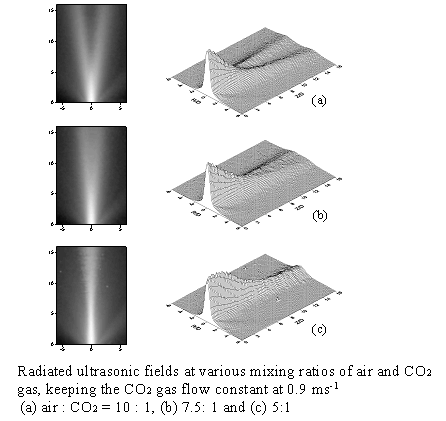 Ultrasonic field with varying gas composition