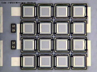 Device array under optical microscope