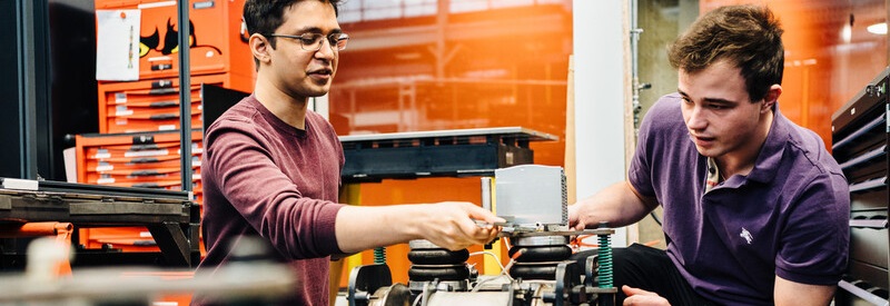 two students working on a project