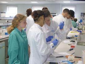 Students working in the lab as part of Headstart course