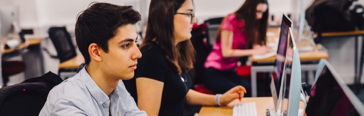 Students working at computers