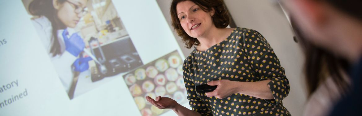 Female academic giving a lecture