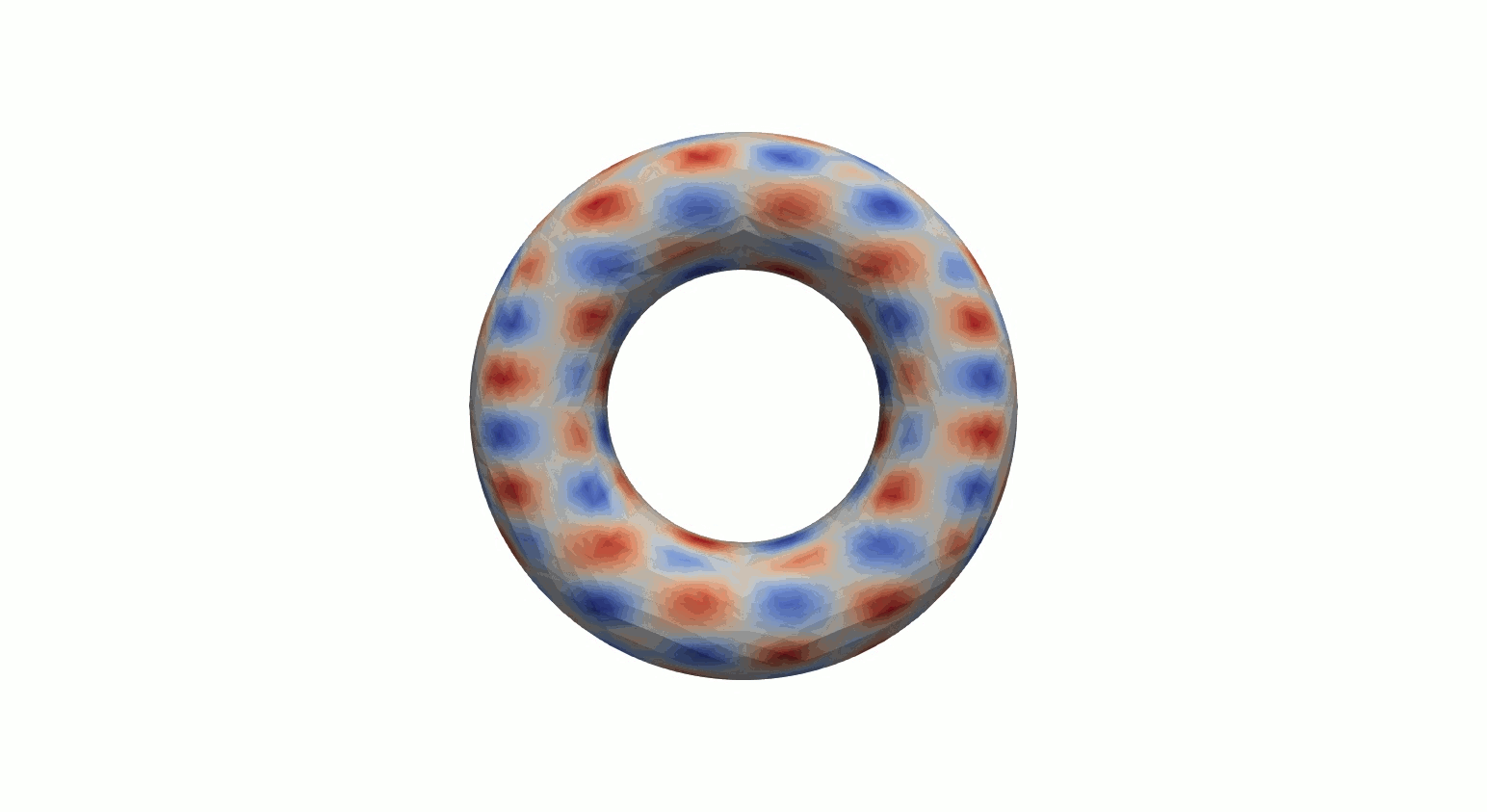 Solution of the Cahn-Hilliard equation with a logartithmic potential on a torus.