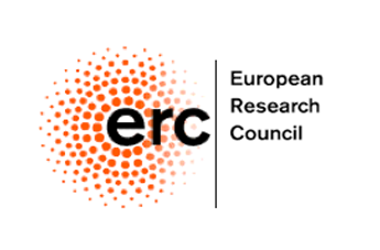 A logo for the ERC (European Research Council). This logo consists of the letters 'erc' surrounded by red blobs in a flower-like array. There is then a dividing vertical line on the right followed by the words 'European Research Council'.